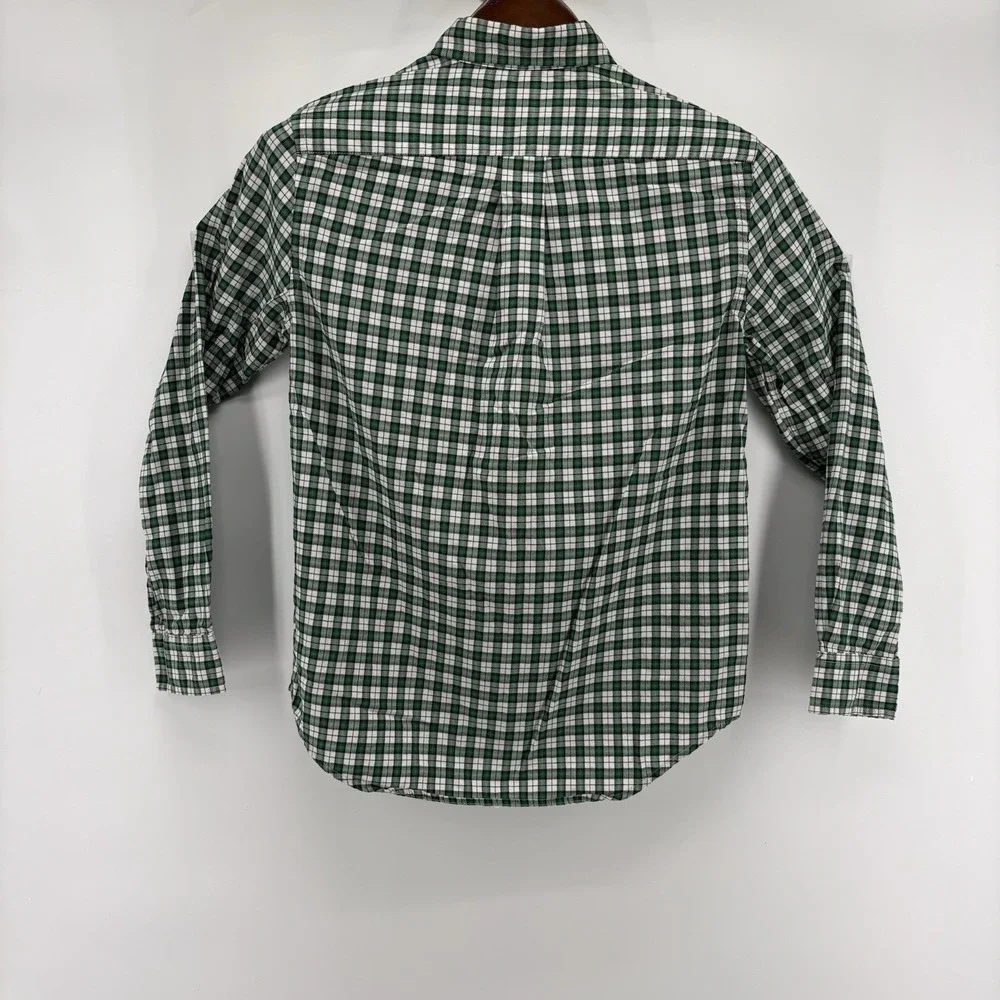 Ralph Lauren Youth Boy's XL (18/20) L/S Green Plaid Button Up Shirt Pony Logo